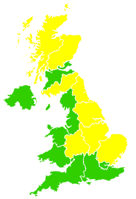 Click on a region for air pollution levels for 22/04/1995