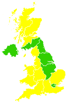 Click on a region for air pollution levels for 22/04/2006