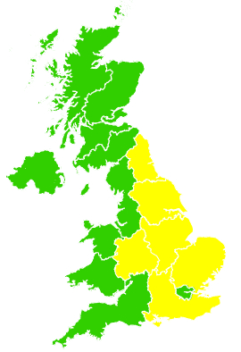 Click on a region for air pollution levels for 22/04/2009
