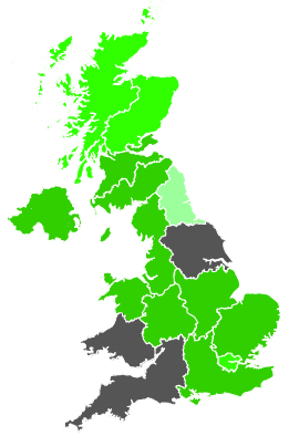 Click on a region for air pollution levels for 22/05/1987