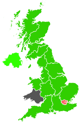 Click on a region for air pollution levels for 22/05/1991
