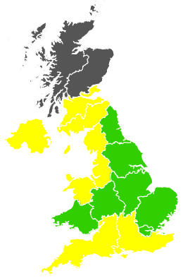 Click on a region for air pollution levels for 22/05/1998