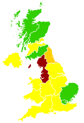Click on a region for air pollution levels for 22/05/2001