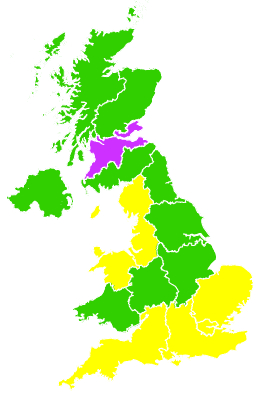 Click on a region for air pollution levels for 22/05/2005