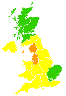Click on a region for air pollution levels for 22/05/2010