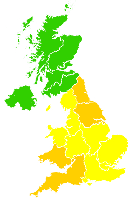 Click on a region for air pollution levels for 22/05/2018