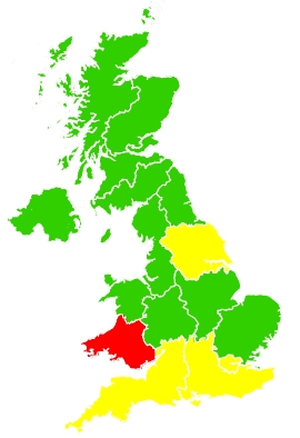 Click on a region for air pollution levels for 22/05/2020