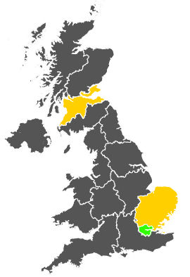 Click on a region for air pollution levels for 22/06/1977