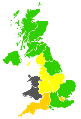 Click on a region for air pollution levels for 22/06/1989