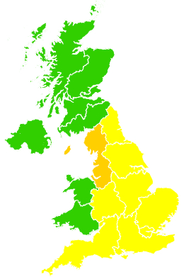 Click on a region for air pollution levels for 22/06/2010