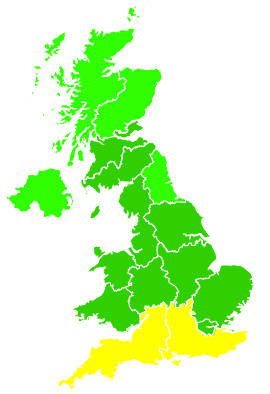 Click on a region for air pollution levels for 22/06/2014