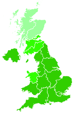 Click on a region for air pollution levels for 22/07/2003