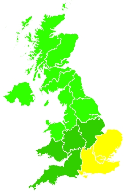 Click on a region for air pollution levels for 22/07/2018