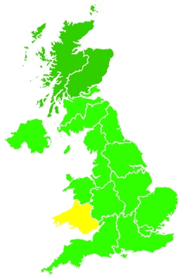 Click on a region for air pollution levels for 22/07/2023