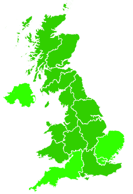 Click on a region for air pollution levels for 22/08/1992