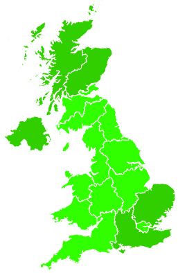 Click on a region for air pollution levels for 22/08/1993