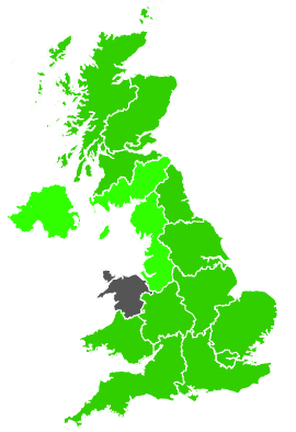 Click on a region for air pollution levels for 22/08/1996