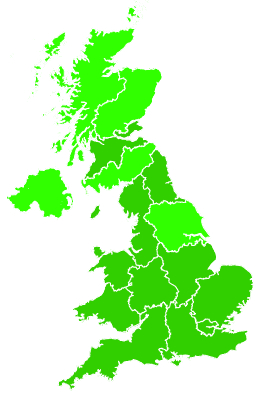 Click on a region for air pollution levels for 22/08/2009