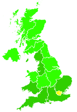 Click on a region for air pollution levels for 22/08/2012