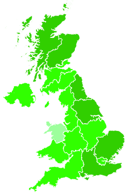 Click on a region for air pollution levels for 22/08/2017