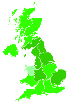 Click on a region for air pollution levels for 22/08/2021