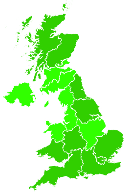 Click on a region for air pollution levels for 22/08/2023