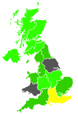 Click on a region for air pollution levels for 22/09/1989
