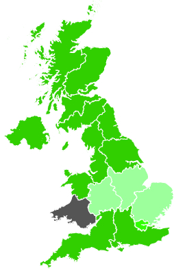 Click on a region for air pollution levels for 22/09/1991