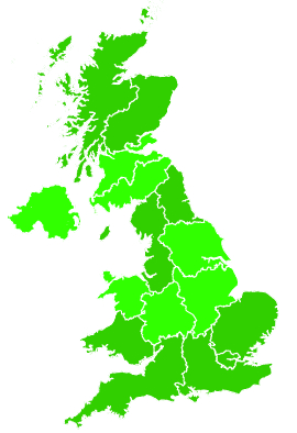 Click on a region for air pollution levels for 22/09/2000