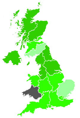 Click on a region for air pollution levels for 22/10/1991