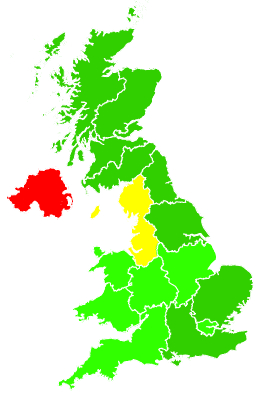 Click on a region for air pollution levels for 22/10/1993