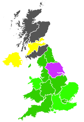 Click on a region for air pollution levels for 22/10/1997