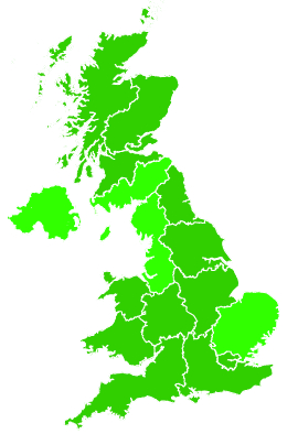 Click on a region for air pollution levels for 22/10/1999