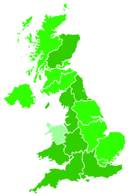 Click on a region for air pollution levels for 22/10/2022