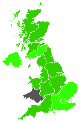 Click on a region for air pollution levels for 22/11/1988