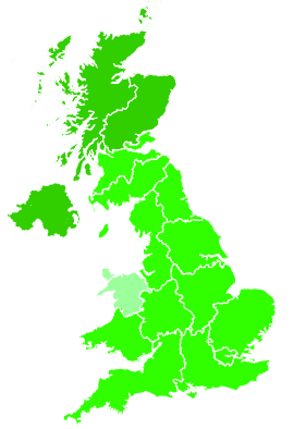 Click on a region for air pollution levels for 22/11/2010