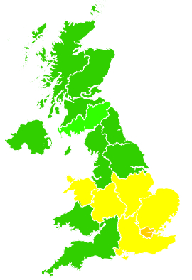 Click on a region for air pollution levels for 22/11/2018