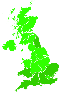 Click on a region for air pollution levels for 22/11/2019