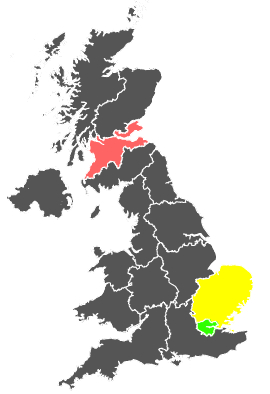 Click on a region for air pollution levels for 22/12/1977
