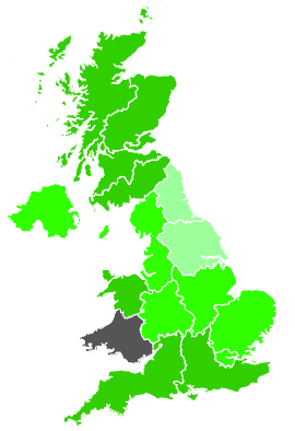 Click on a region for air pollution levels for 23/01/1989