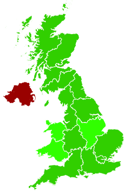 Click on a region for air pollution levels for 23/01/2011