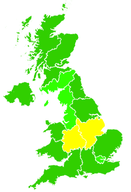 Click on a region for air pollution levels for 23/01/2019