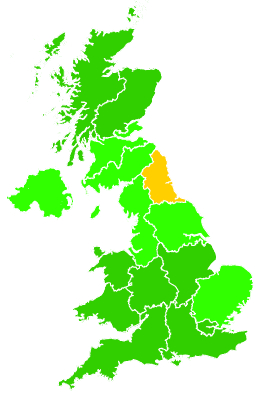 Click on a region for air pollution levels for 23/01/2026