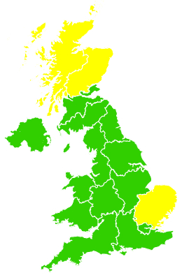 Click on a region for air pollution levels for 23/03/2009