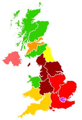 Click on a region for air pollution levels for 23/03/2012