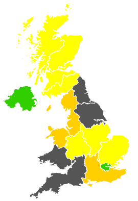 Click on a region for air pollution levels for 23/04/1987
