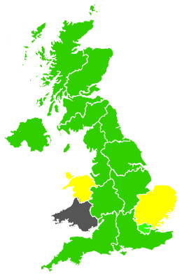 Click on a region for air pollution levels for 23/04/1988