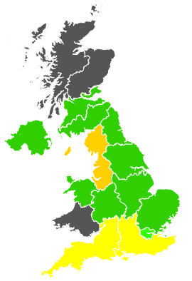 Click on a region for air pollution levels for 23/04/1989