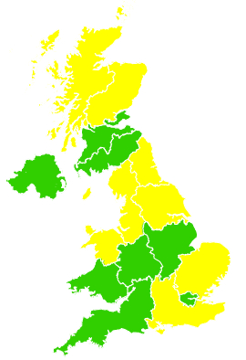 Click on a region for air pollution levels for 23/04/2006