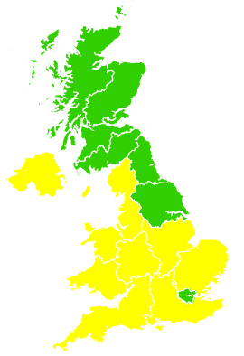Click on a region for air pollution levels for 23/04/2010
